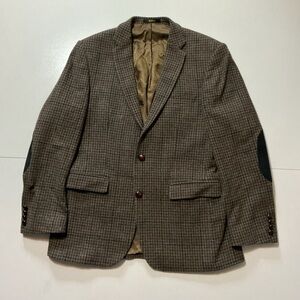 Barbour Moon Merino Lambswool Houndstooth Elbow Patch Blazer Jacket